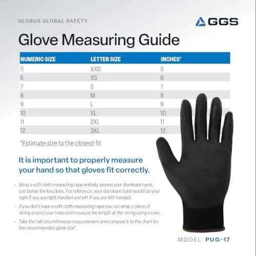 Global Glove PUG-17 Lightweight Polyurethane Dipped Work Gloves, Extra-Large | Anti-Static & Secure Grip thumbnail 8