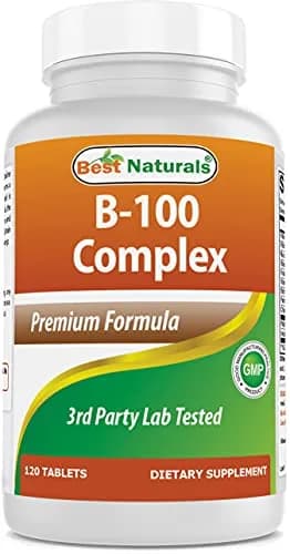 Best Naturals B-100 Complex Vitamin Tablets 120 Count | Supports Cellular Energy Production thumbnail 1