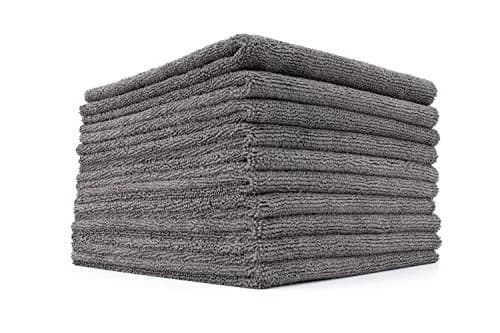 The Rag Company The Miner Detailing Towel, Grey, 16x16in | Edgeless Dual-Pile Microfiber for Metal & Glass thumbnail 1