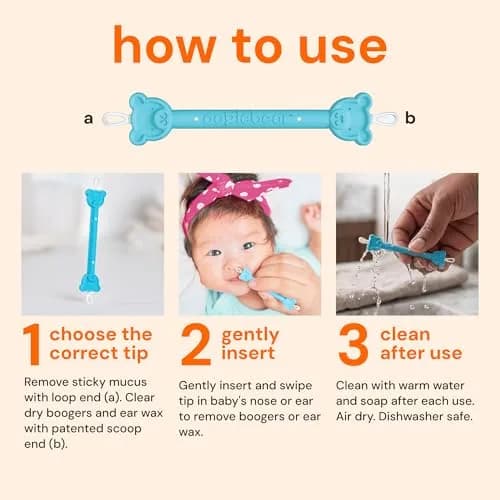 oogiebear Baby Nose & Ear Picker, Safe Booger Remover Tool, 1 Piece, Blue | Dual-Ended Gentle & Effective thumbnail 5