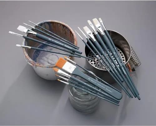 Winsor & Newton Foundation Oil Hog Brush Set, Long Handle, 6 Pack | Synthetic Hog Bristles for Oil & Acrylic thumbnail 4