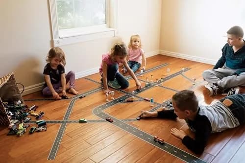PlayTape Road Tape for Toy Cars 30 ft Asphalt Road | Reusable, No Residue, 2 inch Wide thumbnail 3