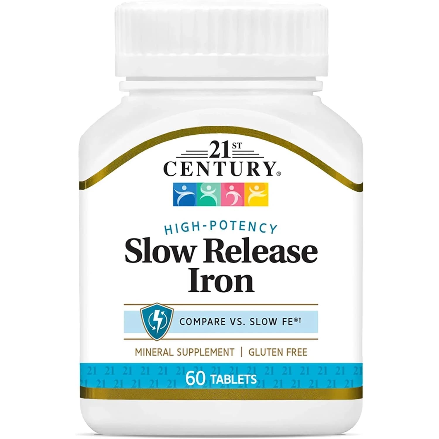 21st Century Slow Release Iron Tablets 120 Count (2x60) | Gluten-Free Mineral Supplement