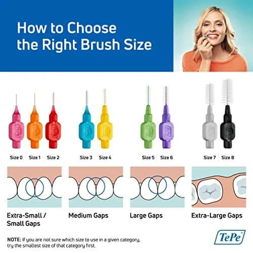 TePe Interdental Brush Original Purple 1.1mm (6 Count) | Soft Dental Brush for Large Gaps thumbnail 4