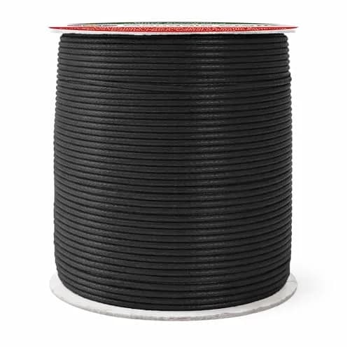 Mandala Crafts Black Waxed Cotton Cord 2mm Diameter 109 Yards | Durable Jewelry Making Thread for Bracelets & Necklaces thumbnail 7