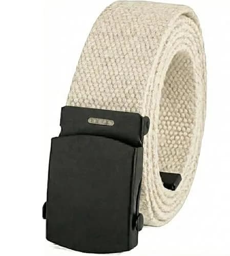 BC Belts Canvas Web Belt Military Style 56" Natural | Adjustable, Durable & Versatile thumbnail 1