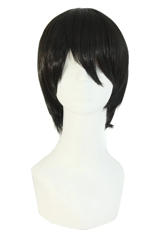 MapofBeauty Men's Short Straight Synthetic Wig Black | Heat Resistant 120℃ - main product image