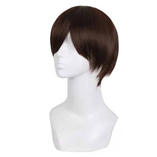 MapofBeauty Men's Short Straight Wig Dark Brown | Heat Resistant Synthetic Fiber thumbnail 3