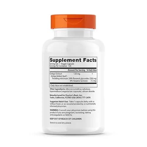 Doctor's BEST Extra Strength Ginkgo Biloba 120 mg | Cognitive Support for Adults thumbnail 2