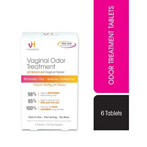 vH essentials Vaginal Odor Treatment, 6 Tablet Suppositories | pH Balanced, Fast-Acting, No-Mess thumbnail 1