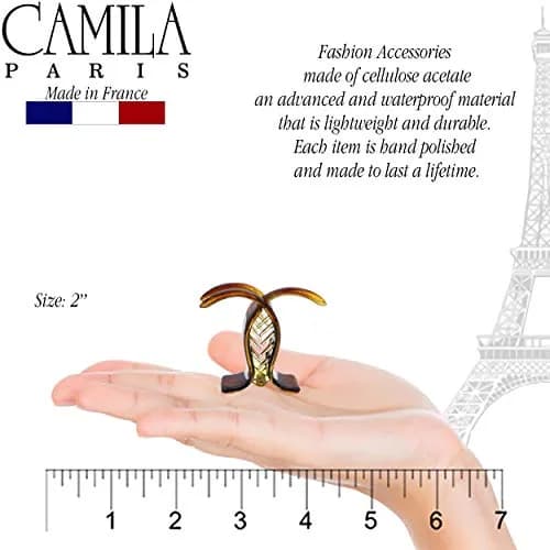 Camila Paris NV06 French Hair Clip 2 inch Brown | Strong Hold No Slip Grip thumbnail 3