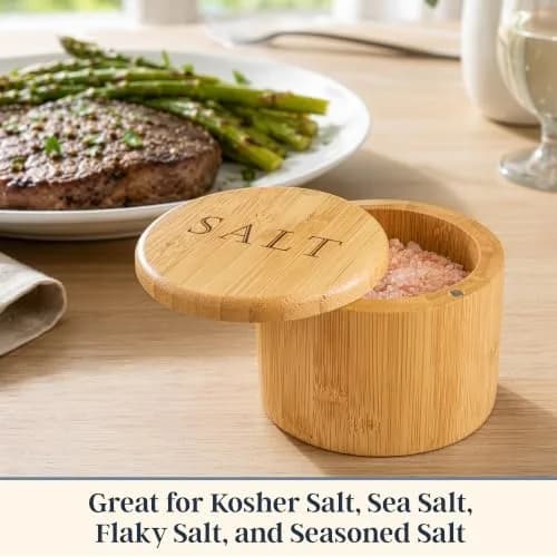 Totally Bamboo Salt Cellar with Swivel Lid & Magnetic Closure, 6 oz (177 ml) | Countertop Spice Container for Kitchen thumbnail 3
