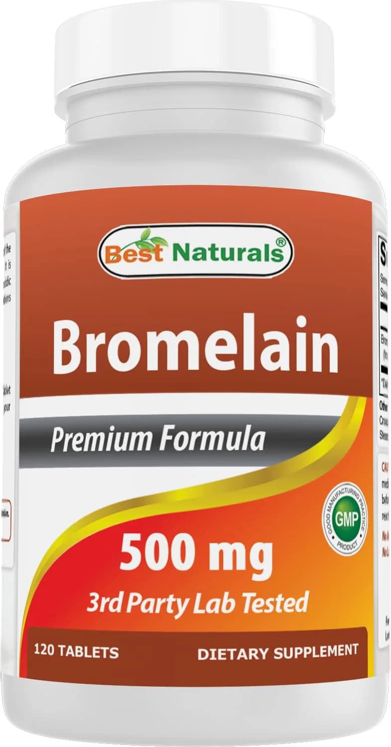 Best Naturals Bromelain Digestive Enzyme Tablets 500 mg (120 Count) | Supports Digestion & Joint Health