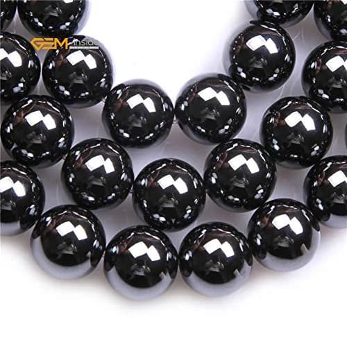 GEM-INSIDE Natural Black Hematite Gemstone Beads 14mm Round for Jewelry Making | Authentic USA Import thumbnail 3
