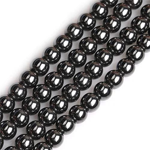 GEM-INSIDE Natural Black Hematite Gemstone Beads 10mm (0.39 inch) | Non-Magnetic Round Energy Stone Beads for Jewelry Making thumbnail 1