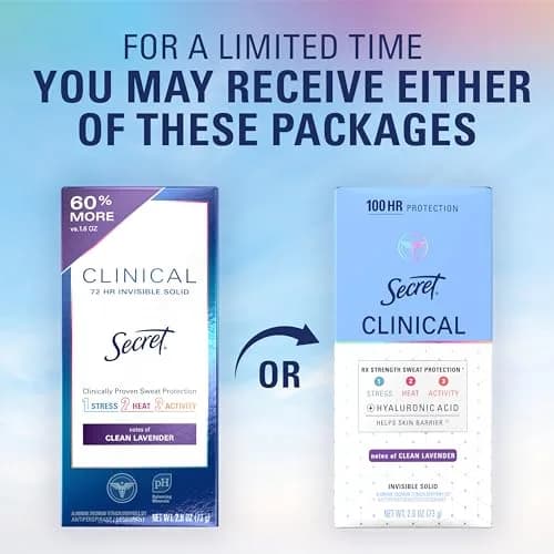 Secret Clinical Strength Invisible Solid Antiperspirant Deodorant for Women, Clean Lavender 73.7g (2.6 oz) | 100-Hour Sweat & Odor Protection thumbnail 9
