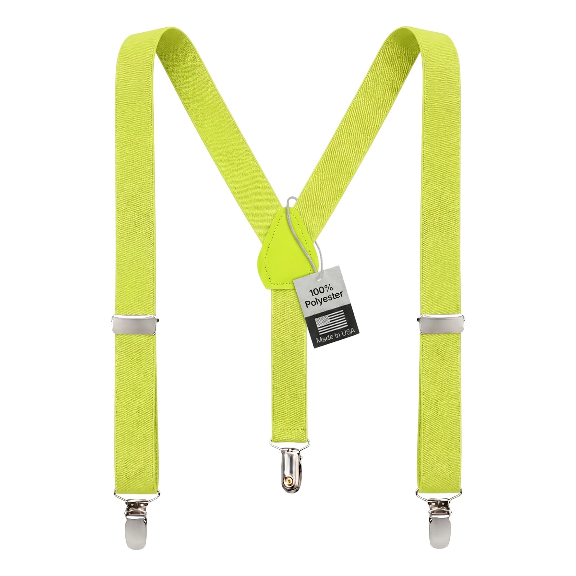 HOLD'EM Suspenders for Kids - 1 Inch Suspender Perfect for Tuxedo- Lemon Yellow (22") | Durable Elastic & Leather