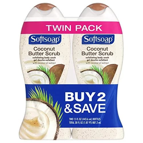Softsoap Body Butter Coconut Scrub 15 Fl Oz (Pack of 2) | Gentle Daily Exfoliation with Tropical Scent thumbnail 1