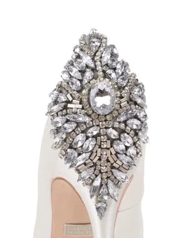 Badgley Mischka Kiara Platform Pump, White, US 10 | Elegant Rhinestone Accents thumbnail 9