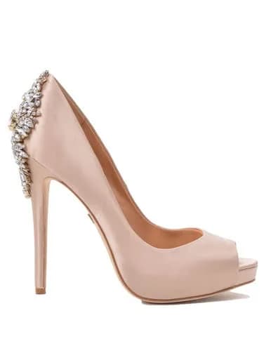 Badgley Mischka Kiara Platform Pump, White, US 10 | Elegant Rhinestone Accents thumbnail 13