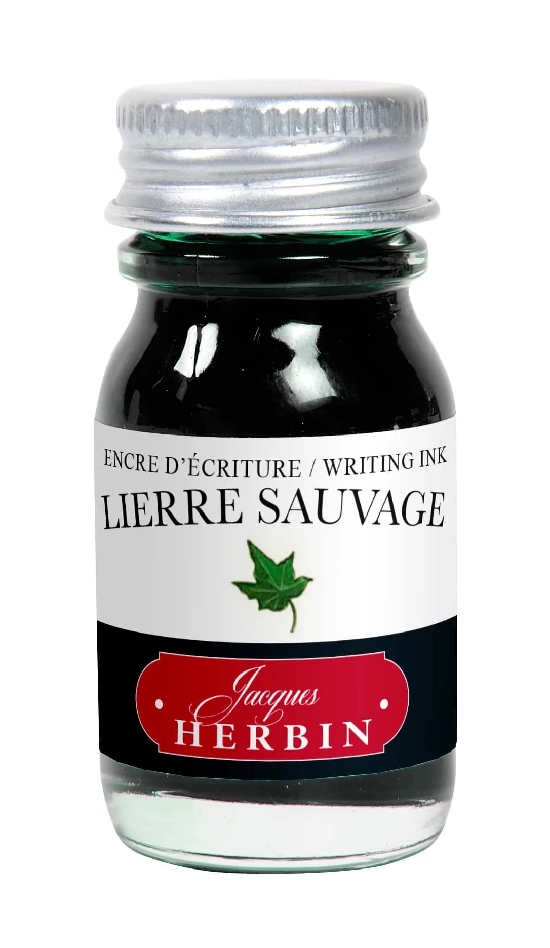 Jacques Herbin Fountain Pen Ink - Lierre Sauvage Green 10ml (0.3 fl oz) | Smooth Flow, Fast Drying