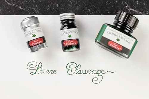 Jacques Herbin Fountain Pen Ink - Lierre Sauvage Green 10ml (0.3 fl oz) | Smooth Flow, Fast Drying thumbnail 8