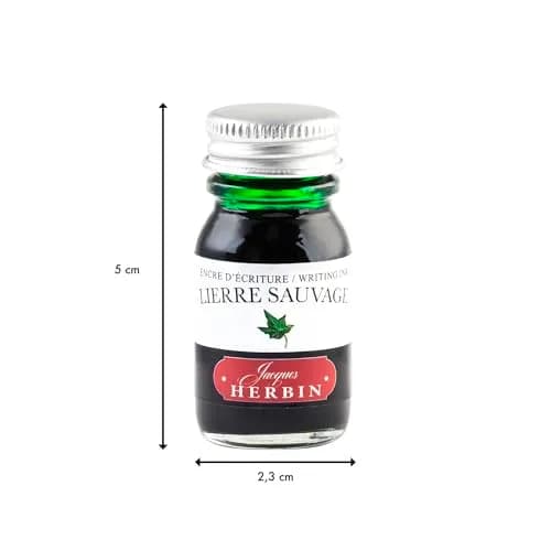 Jacques Herbin Fountain Pen Ink - Lierre Sauvage Green 10ml (0.3 fl oz) | Smooth Flow, Fast Drying thumbnail 2