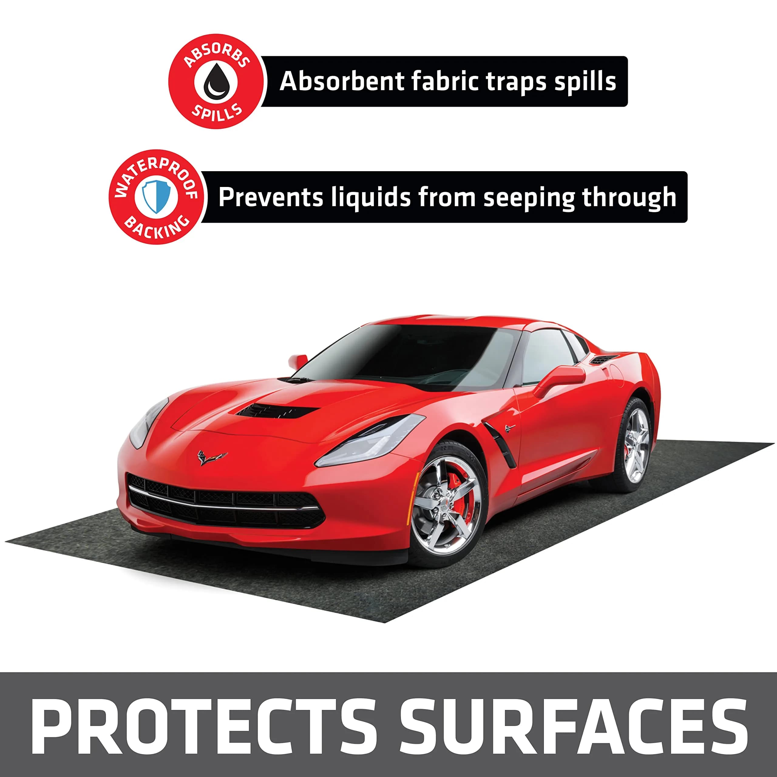 Drymate XL Charcoal Oil Spill Mat 7'4" x 20' (Rectangular) | Premium Absorbent Garage Floor Protection thumbnail 2