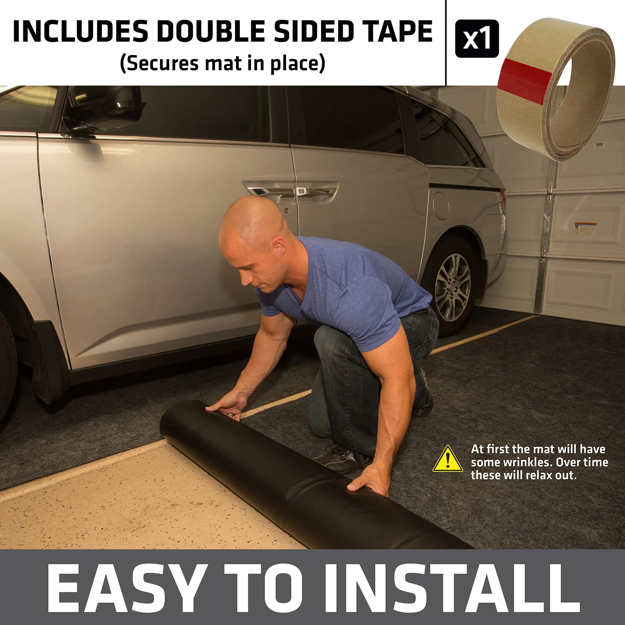 Drymate XL Charcoal Oil Spill Mat 7'4" x 20' (Rectangular) | Premium Absorbent Garage Floor Protection thumbnail 4