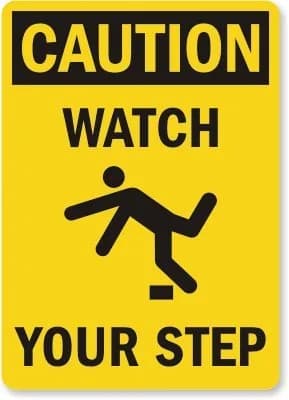 SmartSign Caution Watch Your Step Label 35.56cm x 25.4cm (14" x 10") | Durable Laminated Vinyl for Safety - main product image