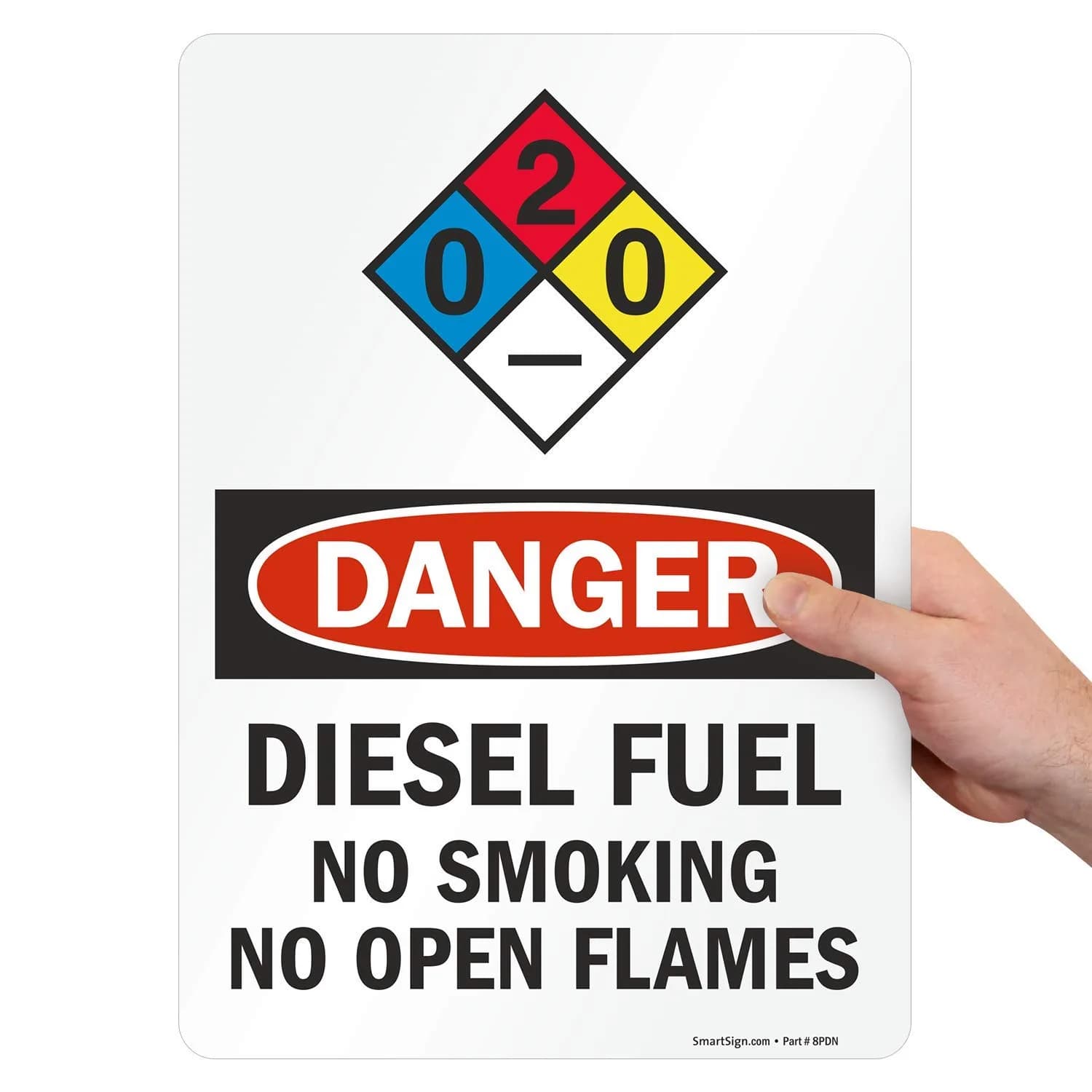 SmartSign Danger Diesel Fuel No Smoking No Open Flames NFPA Label 35cm x 25cm | Safety Warning Sign for Industrial Use - main product image