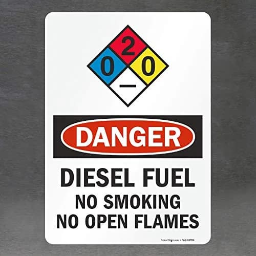 SmartSign Danger Diesel Fuel No Smoking No Open Flames NFPA Label 35cm x 25cm | Safety Warning Sign for Industrial Use thumbnail 4