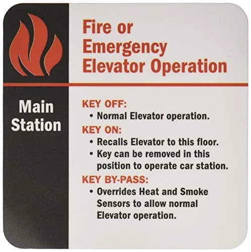 SmartSign Fire or Emergency Elevator Operation Velvet Lexan Label 15.2cm x 15.2cm (6" x 6") | Safety Supply for Indian Workplaces thumbnail 1