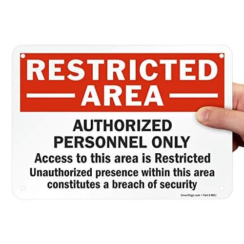 SmartSign Restricted Area Sign | Aluminum 7" x 10" Durable Weatherproof thumbnail 1