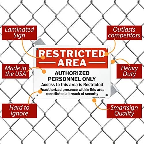 SmartSign Restricted Area Sign | Aluminum 7" x 10" Durable Weatherproof thumbnail 2