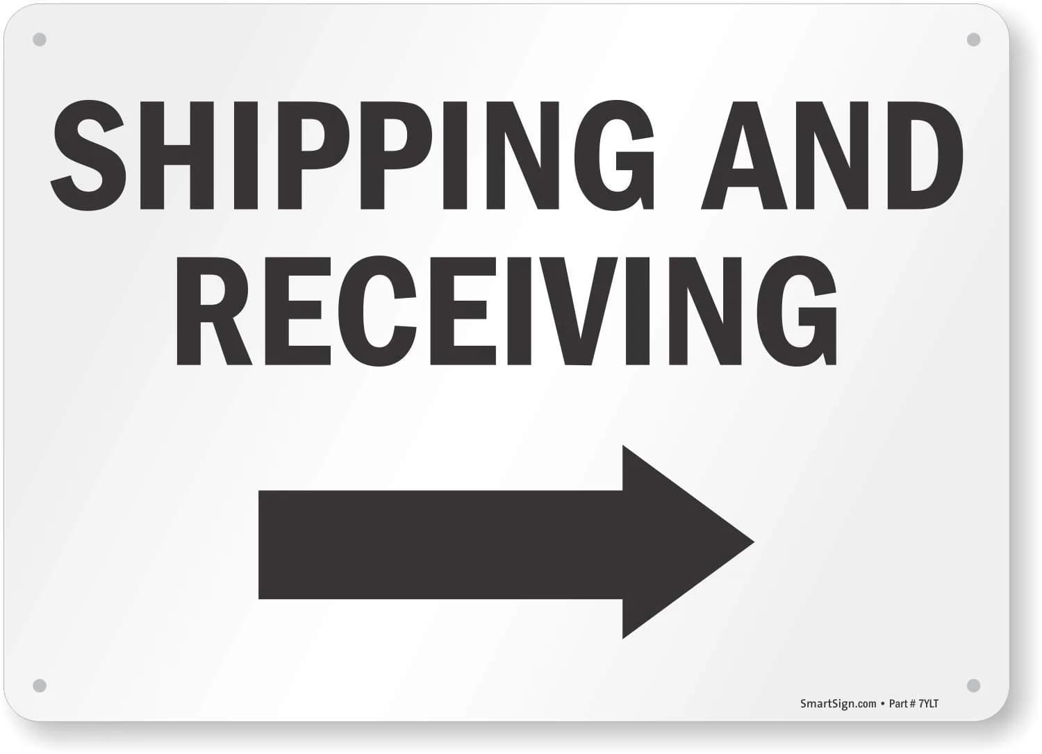 SmartSign Shipping And Receiving Sign with Right Arrow | 10" x 14" Aluminum Sign - main product image