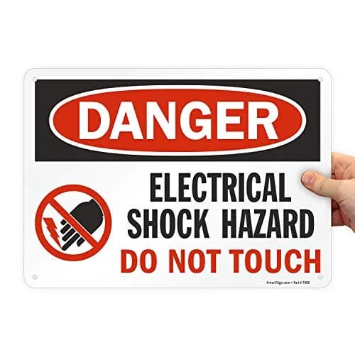 SmartSign Danger - Electrical Shock Hazard Sign | 10" x 14" Aluminum, Durable & Weatherproof thumbnail 1