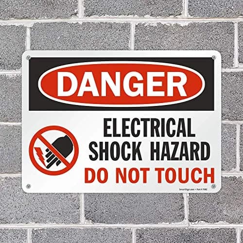 SmartSign Danger - Electrical Shock Hazard Sign | 10" x 14" Aluminum, Durable & Weatherproof thumbnail 4