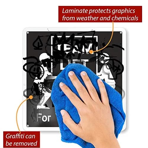 SmartSign Team Lift Safety Sign 10" x 10" Aluminum | Heavy Duty Workplace Instruction thumbnail 2