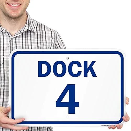 SmartSign Dock 4 Metal Sign 12 x 18 inch (30.5 x 45.7 cm) | Rustproof Aluminum with Lamination thumbnail 1