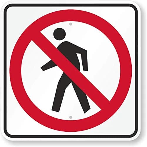 SmartSign No Pedestrian Crossing MUTCD Sign 18" x 18" Aluminum Reflective thumbnail 1