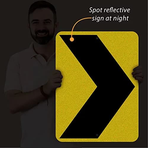 SmartSign Chevron Alignment - Right MUTCD Sign 18" x 24" Aluminum | MUTCD Compliant Reflective Sign thumbnail 2