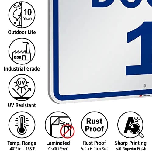 SmartSign Dock 1 Sign 18" x 24" Aluminum Reflective Blue on White | Durable & Easy to Install thumbnail 7