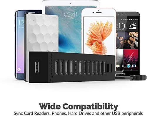 SABRENT 13-Port USB 2.0 Data Hub, Powered, 2 Switches | 13 Ports, High-Speed Data, Daisy-Chain Expandability thumbnail 4