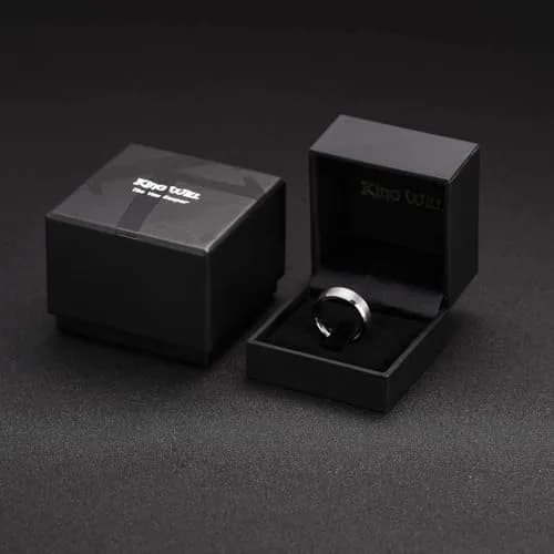 King Will Silver Men's Tungsten Wedding Band 6mm (Size 7) | Modern Style, Brushed Finish thumbnail 6