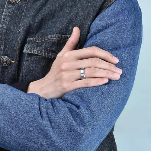 King Will Silver Tungsten Wedding Band 6mm (Size 7.5) | Modern Style, Engagement & Anniversary thumbnail 5