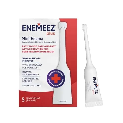 Enemeez Plus Mini-Enemas 5ml | Fast Constipation Relief with Docusate Sodium & Benzocaine thumbnail 1
