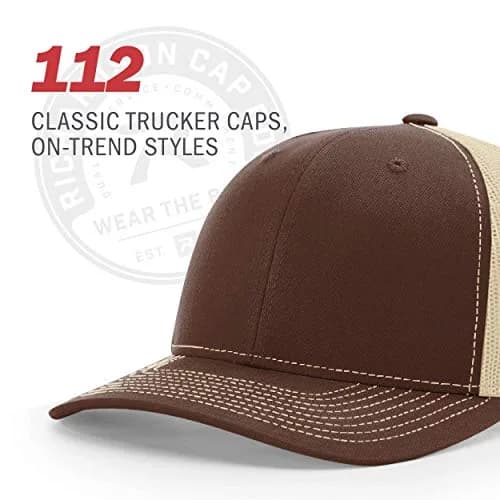 Richardson Unisex 112 Trucker Snapback Cap, Split Charcoal/Neon Orange, One Size | Breathable Mesh Backing thumbnail 6