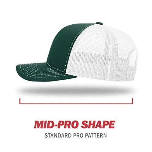 Richardson Unisex 112 Trucker Snapback Baseball Cap Dark Green/White | Adjustable Fit for All thumbnail 3