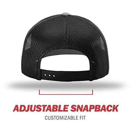 R RICHARDSON Unisex 112 Trucker Cap Heather Grey/Black | Adjustable Snapback Baseball Hat thumbnail 4